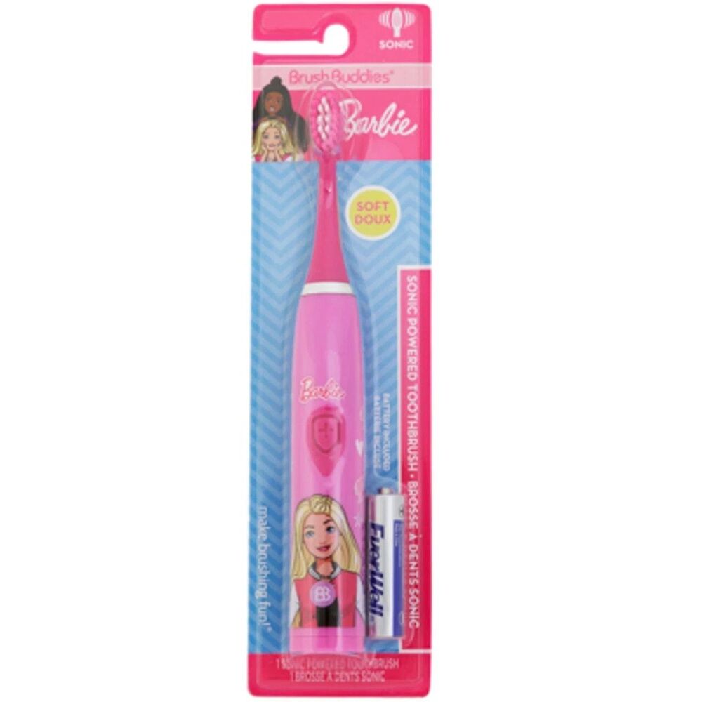 Brush Buddies Barbie Battery Powered Sonic Electric Kids Toothbrush, Soft...